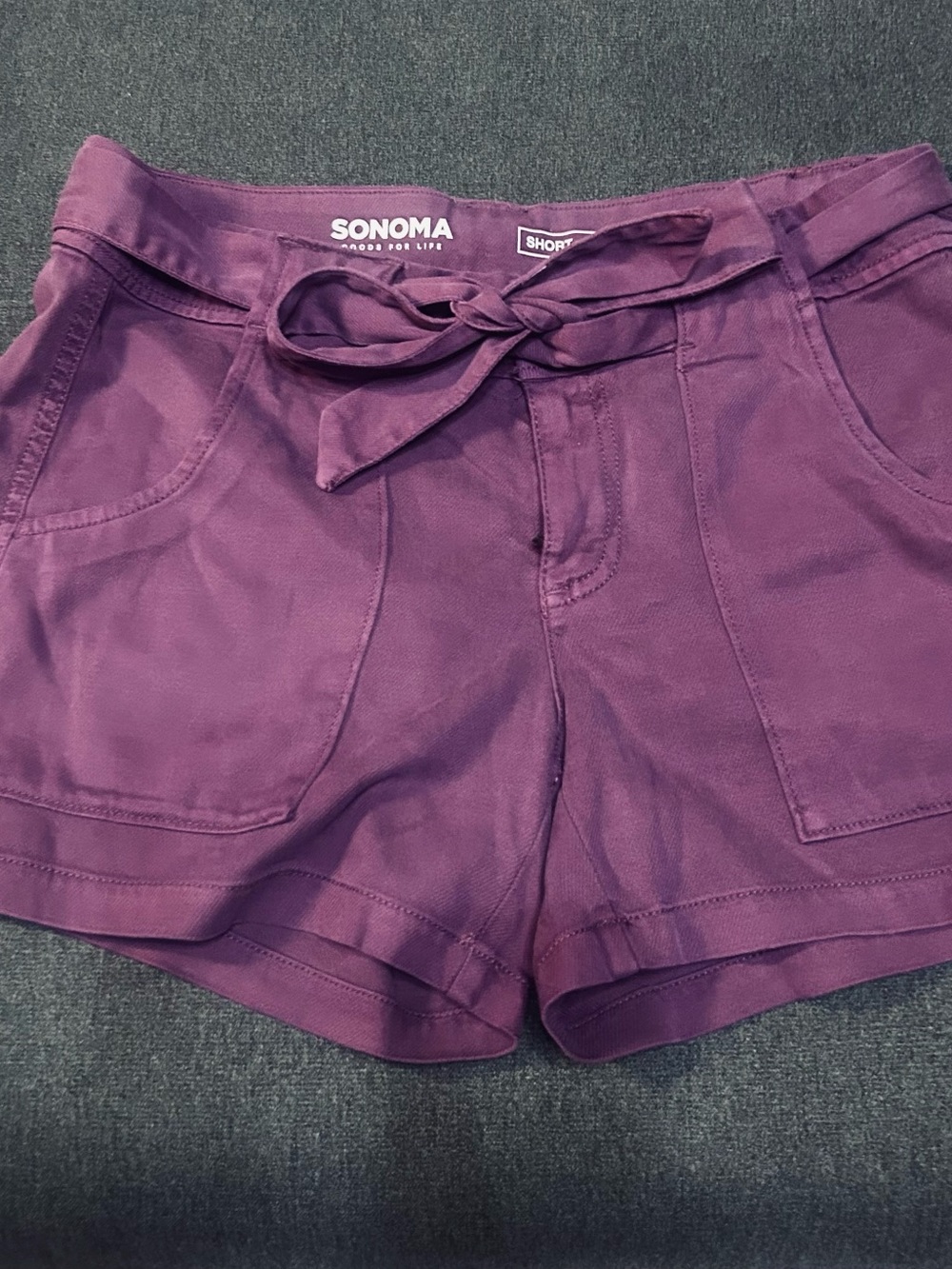 SONOMA Plum Tie-Waist High-Rise Women’s Shorts